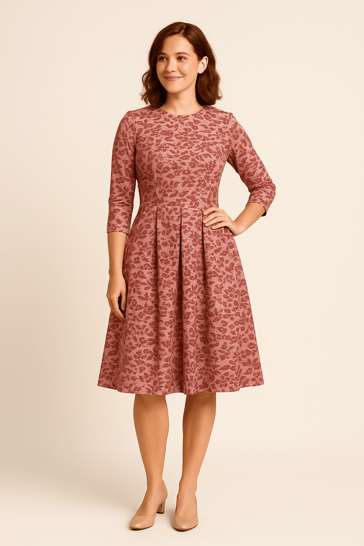 Women's Floral Print A-Line Dress - Elegant Design