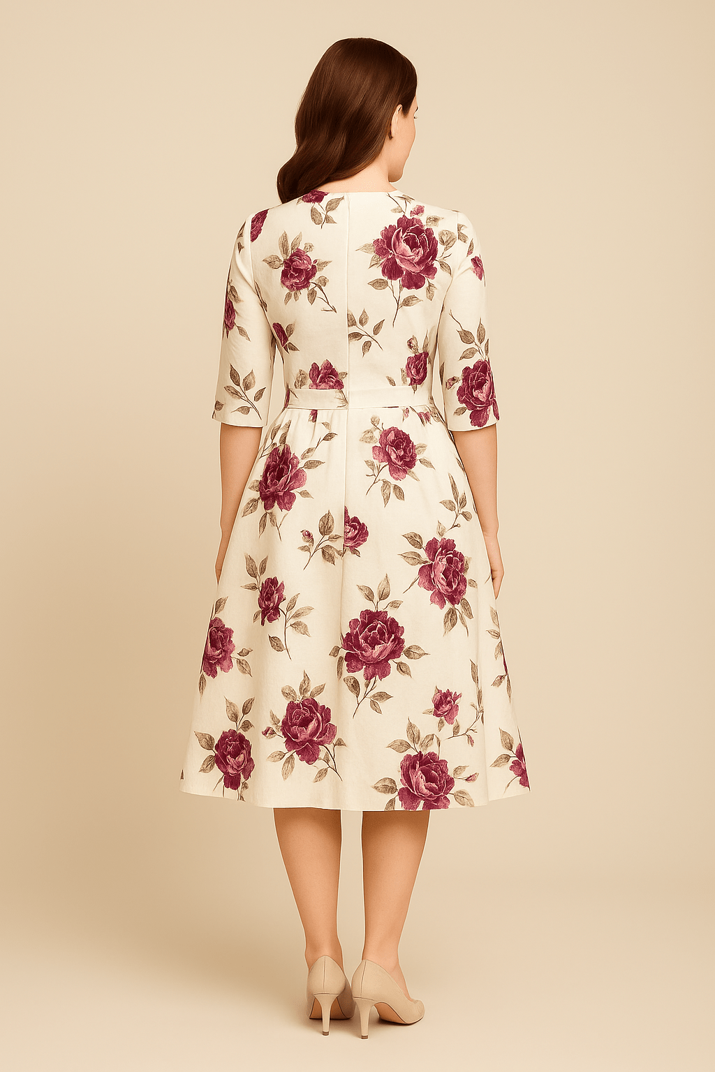 Women's Floral Print A-Line Dress - Elegant Design