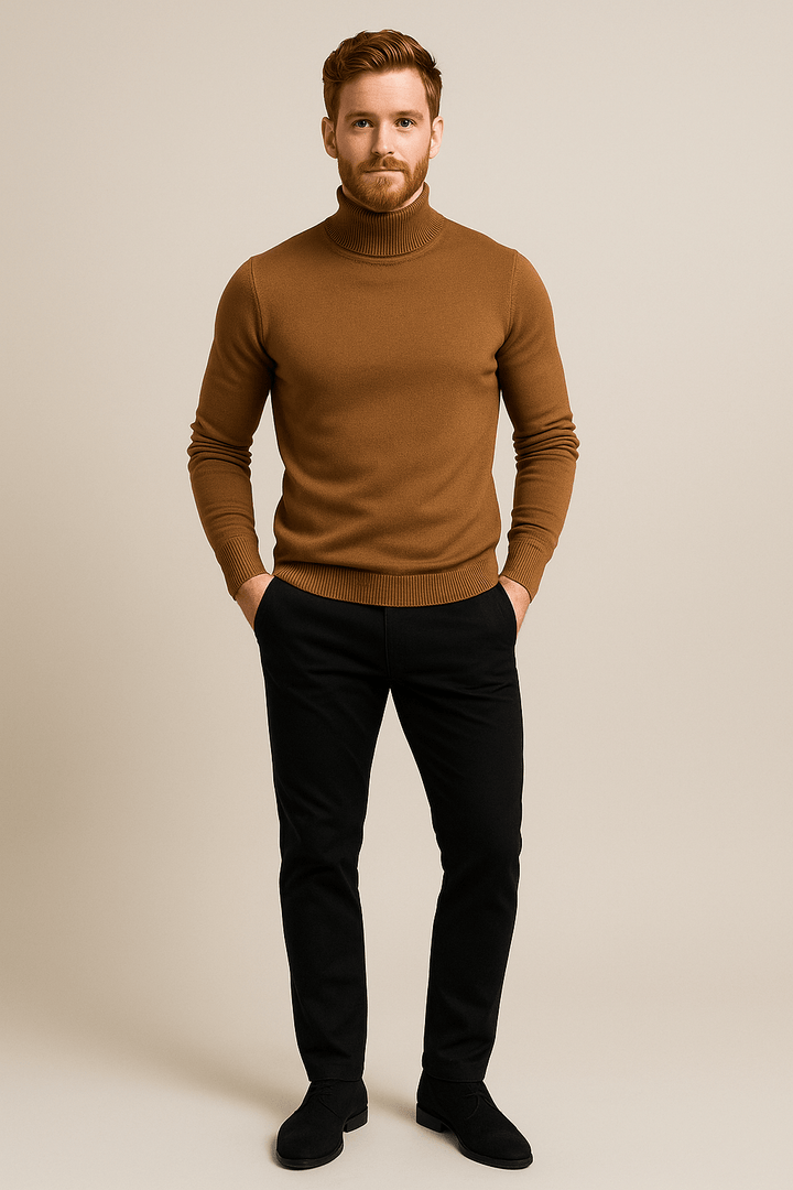 Merrin – Men’s Slim Fit Turtleneck Sweater in Soft Knit