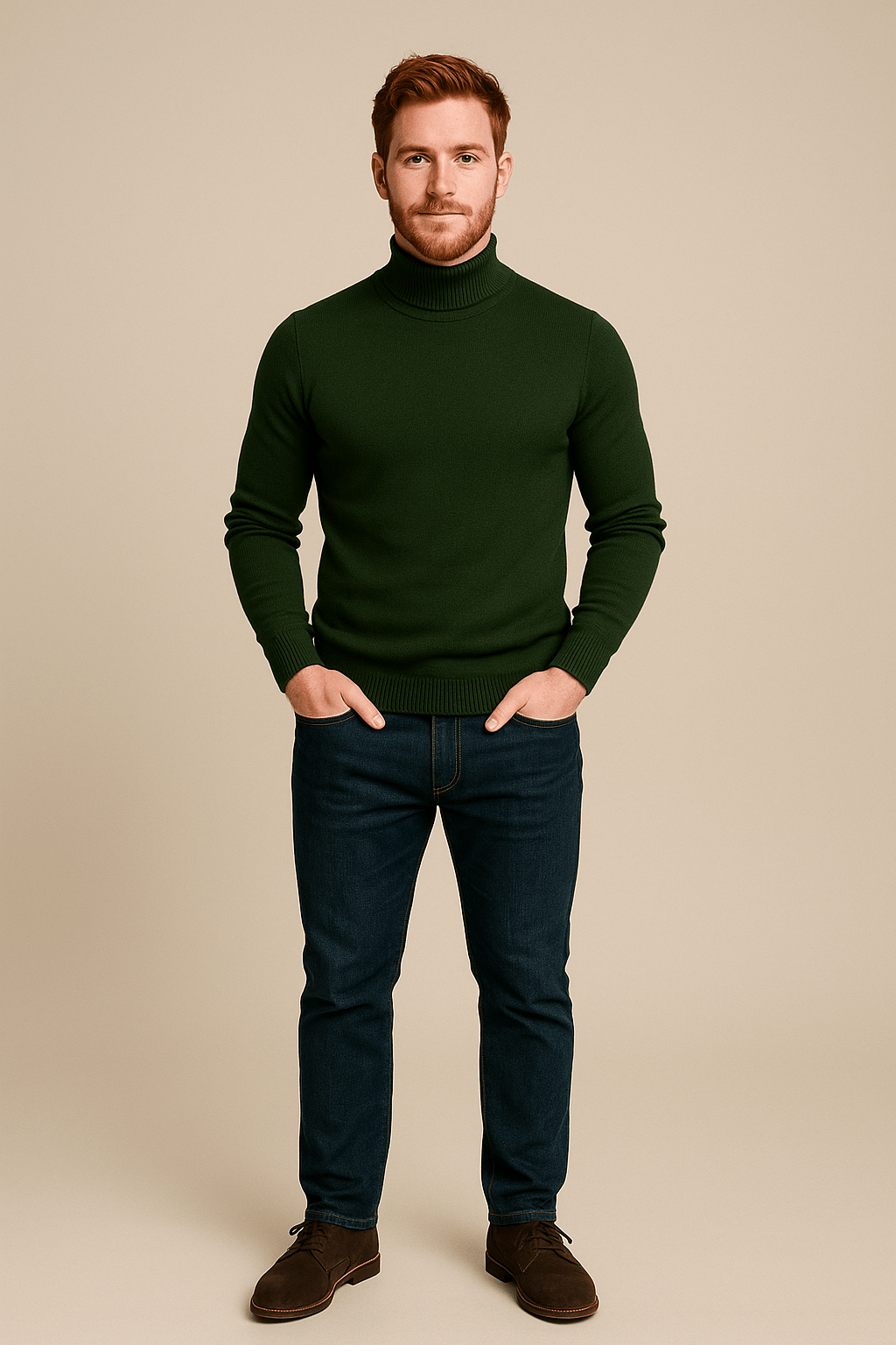 Merrin – Men’s Slim Fit Turtleneck Sweater in Soft Knit