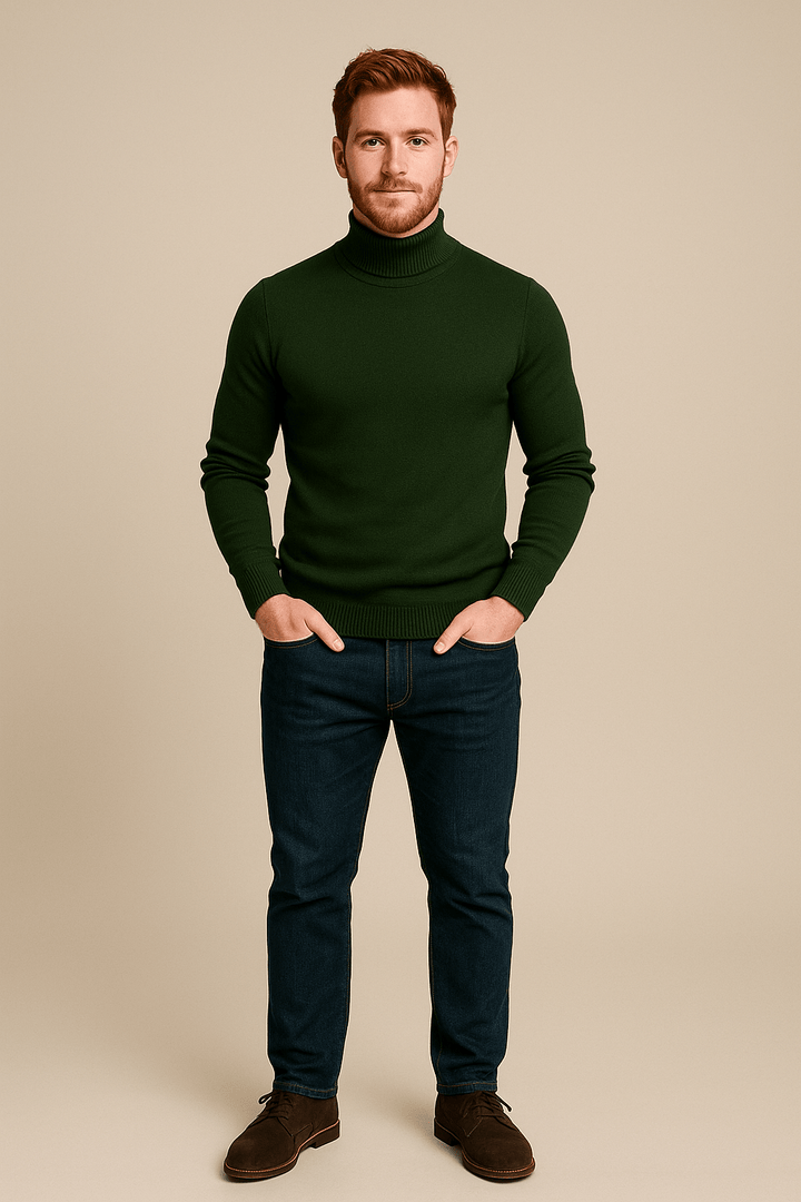 Merrin – Men’s Slim Fit Turtleneck Sweater in Soft Knit