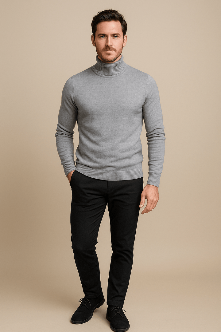 Merrin – Men’s Slim Fit Turtleneck Sweater in Soft Knit