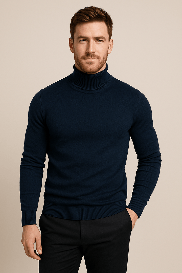 Merrin – Men’s Slim Fit Turtleneck Sweater in Soft Knit