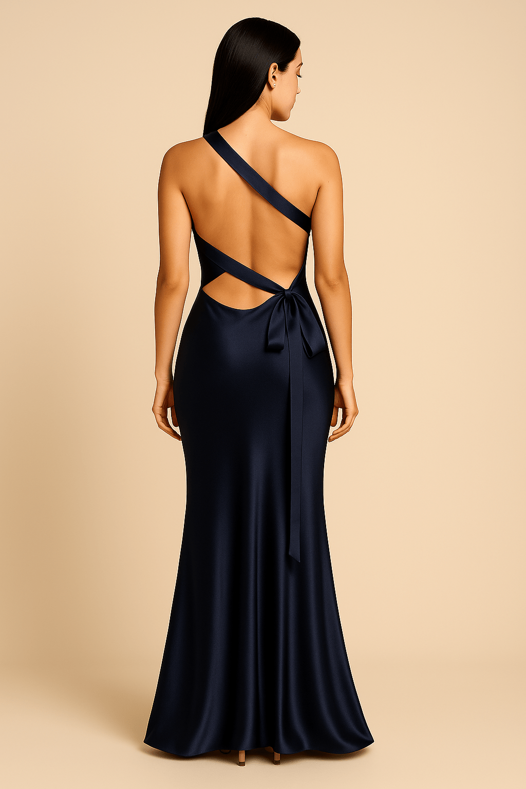 Mila Backless Satin Gown Dress