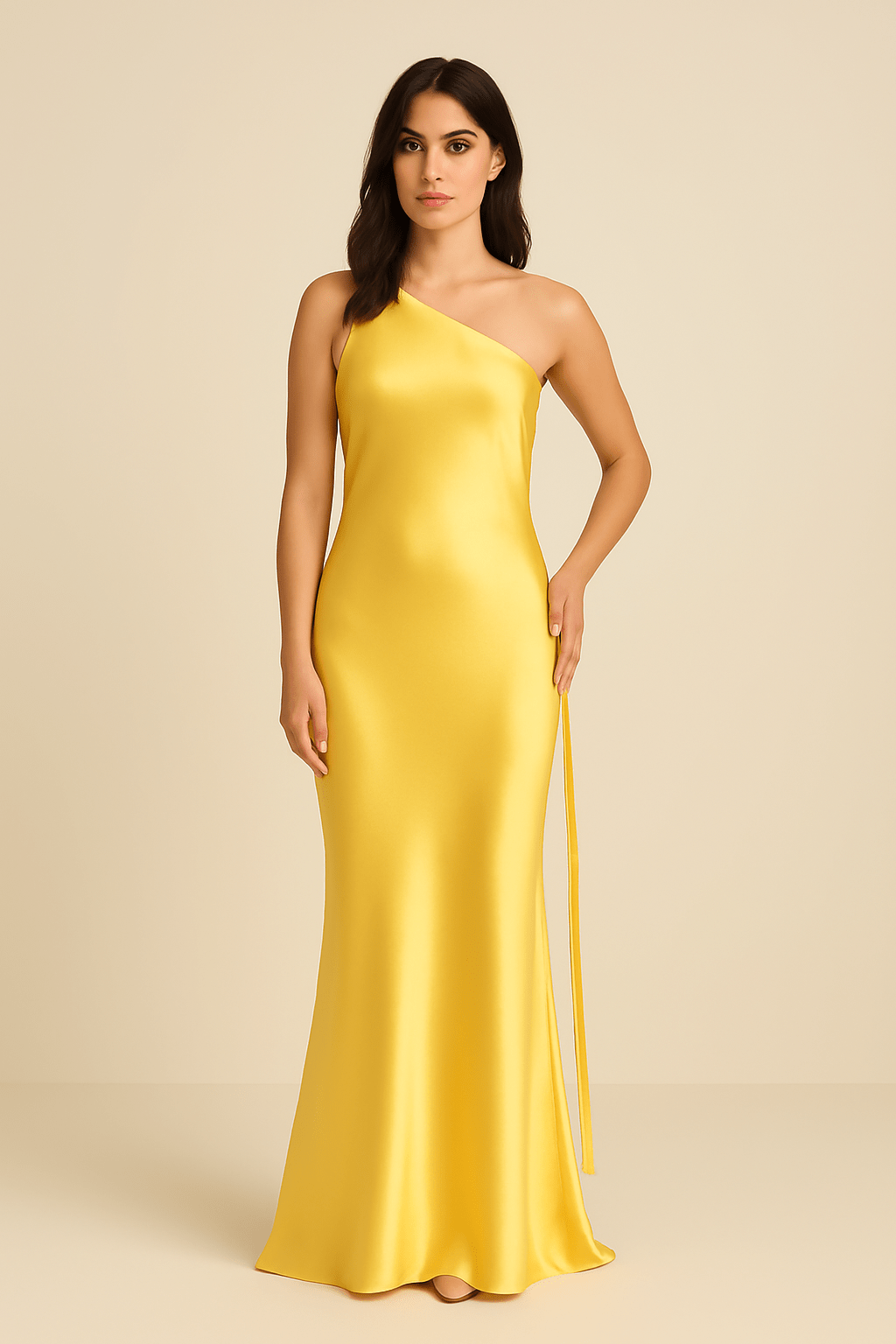 Mila Backless Satin Gown Dress