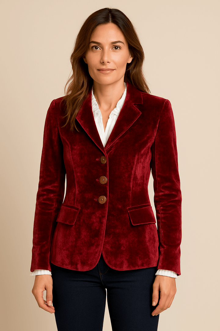 Miranda – Women’s Retro Lapel Blazer – Slim Fit – With Pockets