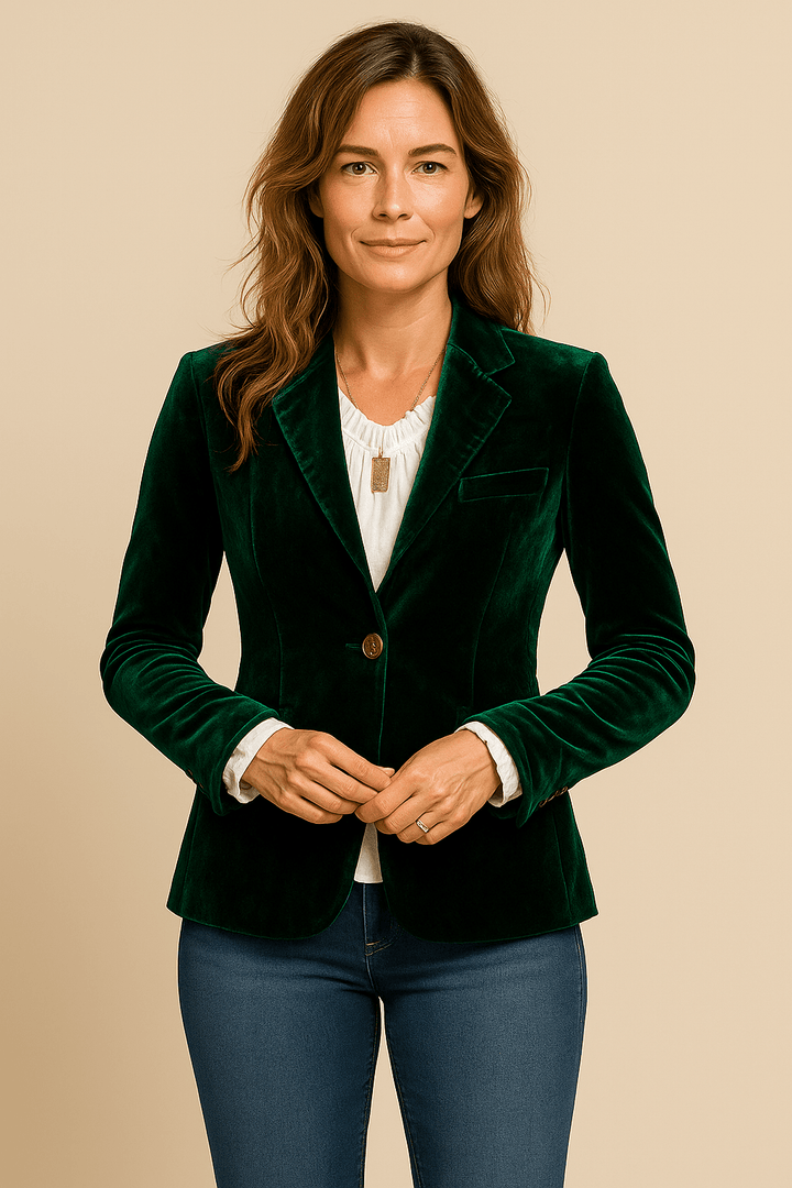 Miranda – Women’s Retro Lapel Blazer – Slim Fit – With Pockets