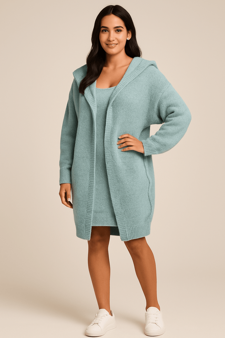 Miriam Cozy Oversized Hooded Cardigan – Soft Knit, Relaxed Fit, Casual Chic
