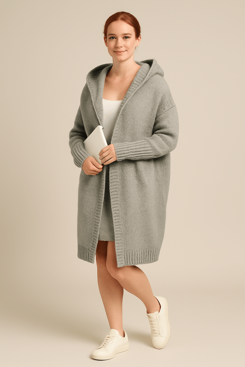 Miriam Cozy Oversized Hooded Cardigan – Soft Knit, Relaxed Fit, Casual Chic