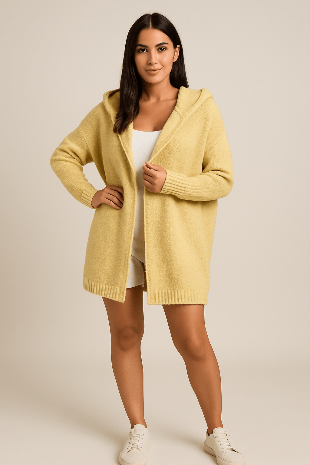 Miriam Cozy Oversized Hooded Cardigan – Soft Knit, Relaxed Fit, Casual Chic