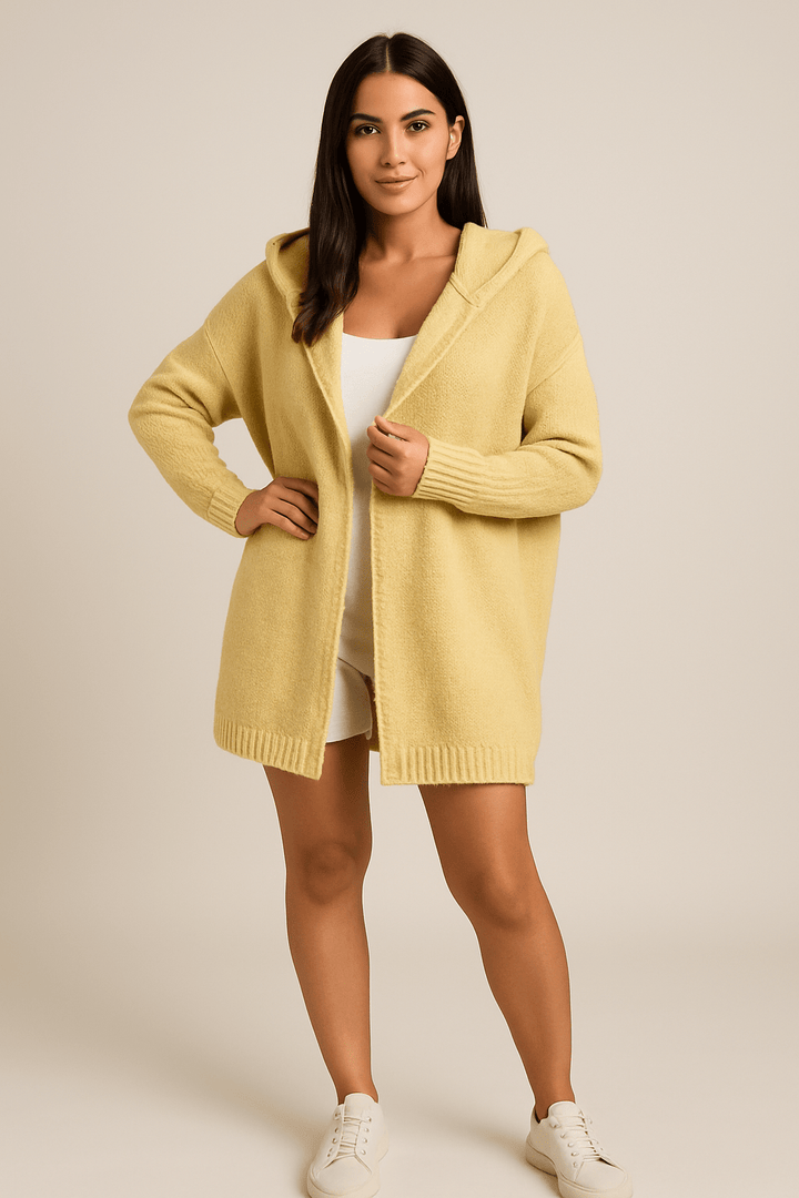 Miriam Cozy Oversized Hooded Cardigan – Soft Knit, Relaxed Fit, Casual Chic