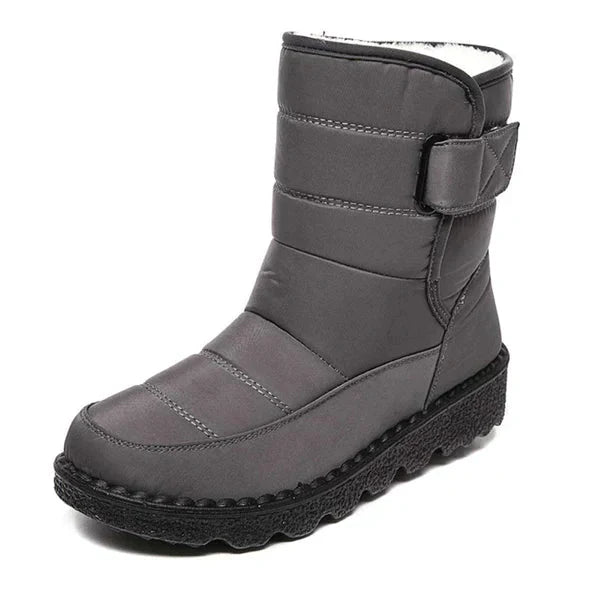 Nora – Women’s Winter Snow Boots with Hook & Loop – Canvas Upper