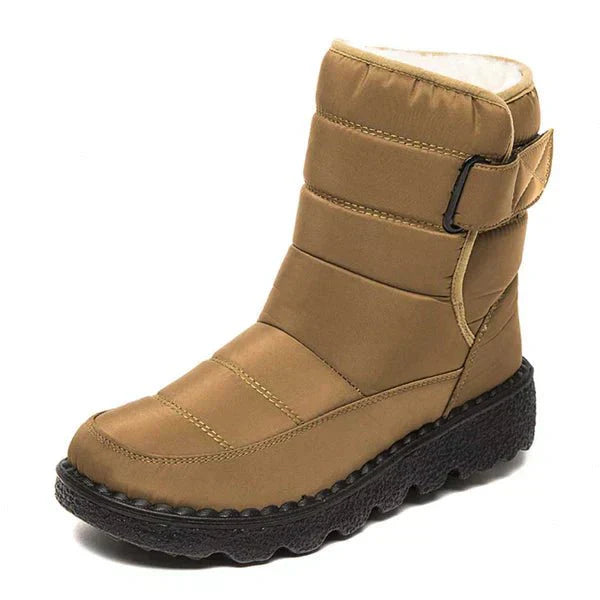 Nora – Women’s Winter Snow Boots with Hook & Loop – Canvas Upper