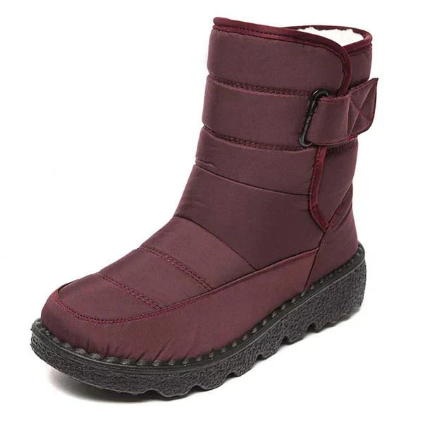 Nora – Women’s Winter Snow Boots with Hook & Loop – Canvas Upper