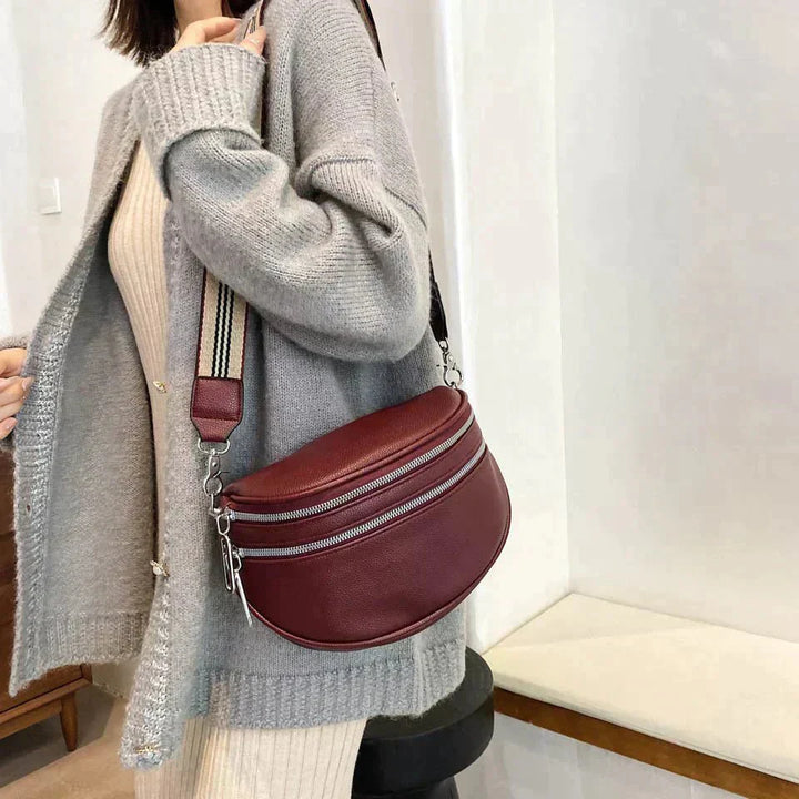 Sabine Women's Structured Faux Leather Shoulder Bag with Adjustable Crossbody Strap