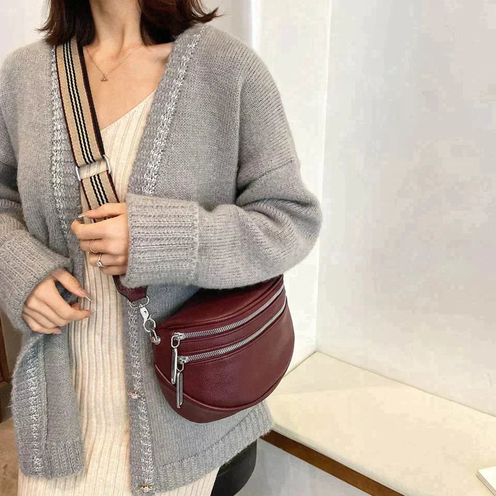 Sabine Women's Structured Faux Leather Shoulder Bag with Adjustable Crossbody Strap