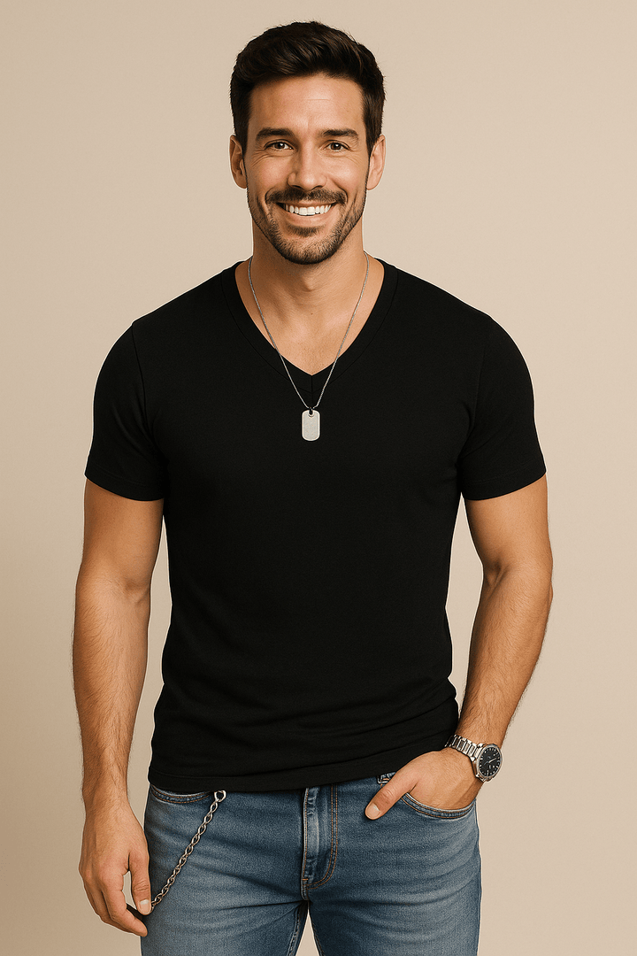Slim-Fit Soft-V-Neck T-Shirt