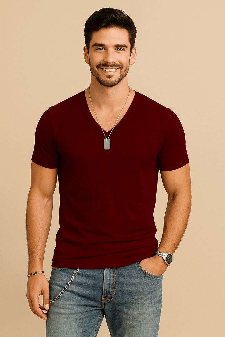 Slim-Fit Soft-V-Neck T-Shirt