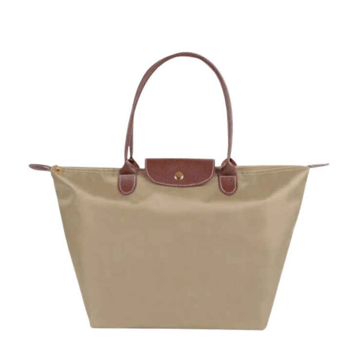 Solène Women's Handbag – Elegant Urban Style – Spacious Nylon Design – Leather Handles – Button Closure