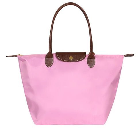 Solène Women's Handbag – Elegant Urban Style – Spacious Nylon Design – Leather Handles – Button Closure