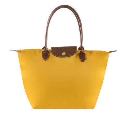 Solène Women's Handbag – Elegant Urban Style – Spacious Nylon Design – Leather Handles – Button Closure