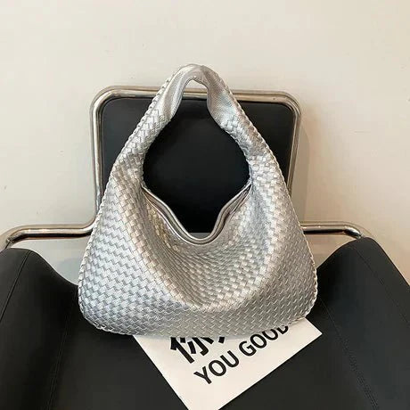 Sólveig – Women's Red Woven Shopper Tote