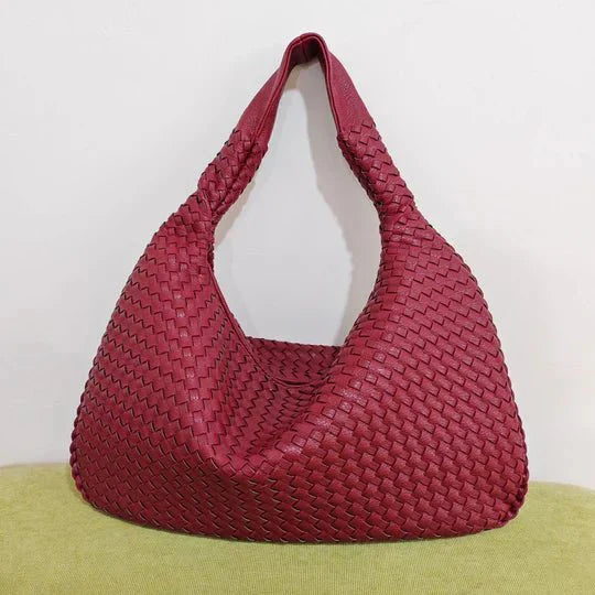 Sólveig – Women's Red Woven Shopper Tote