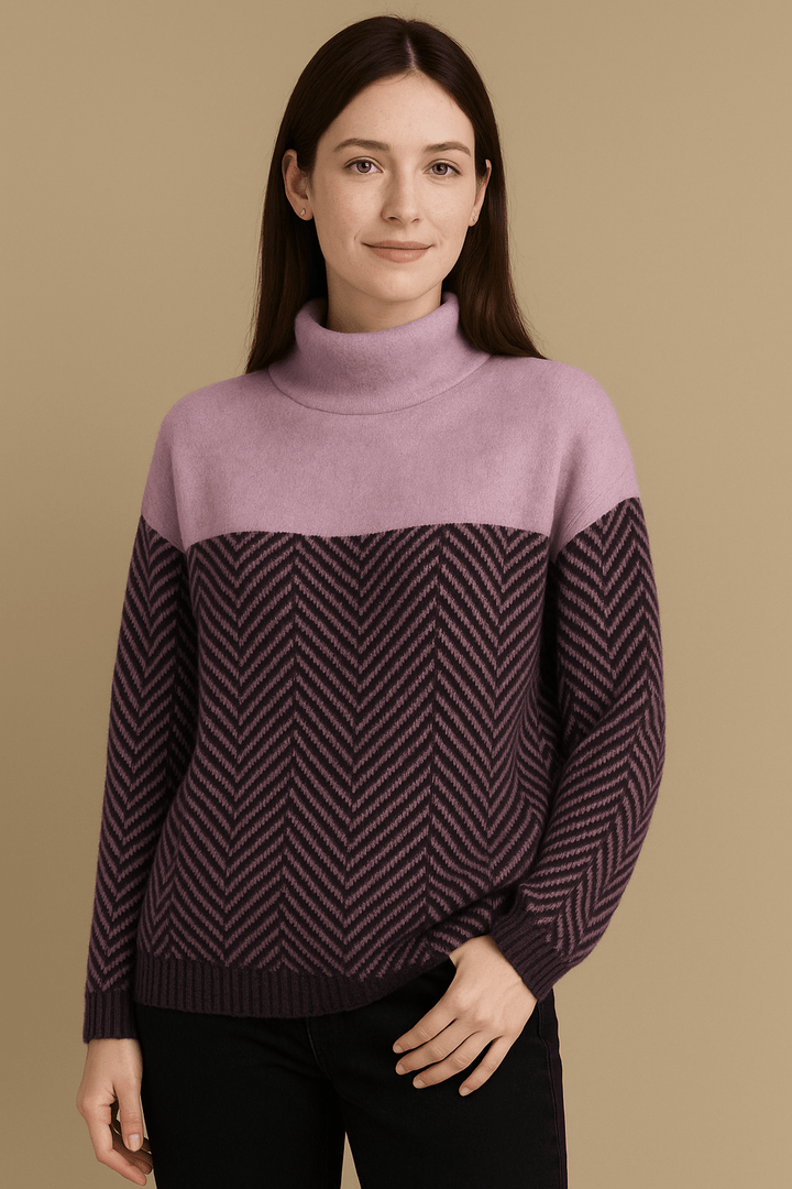 Striped Knit Casual Long Sleeve Sweater – Knitted Pullover