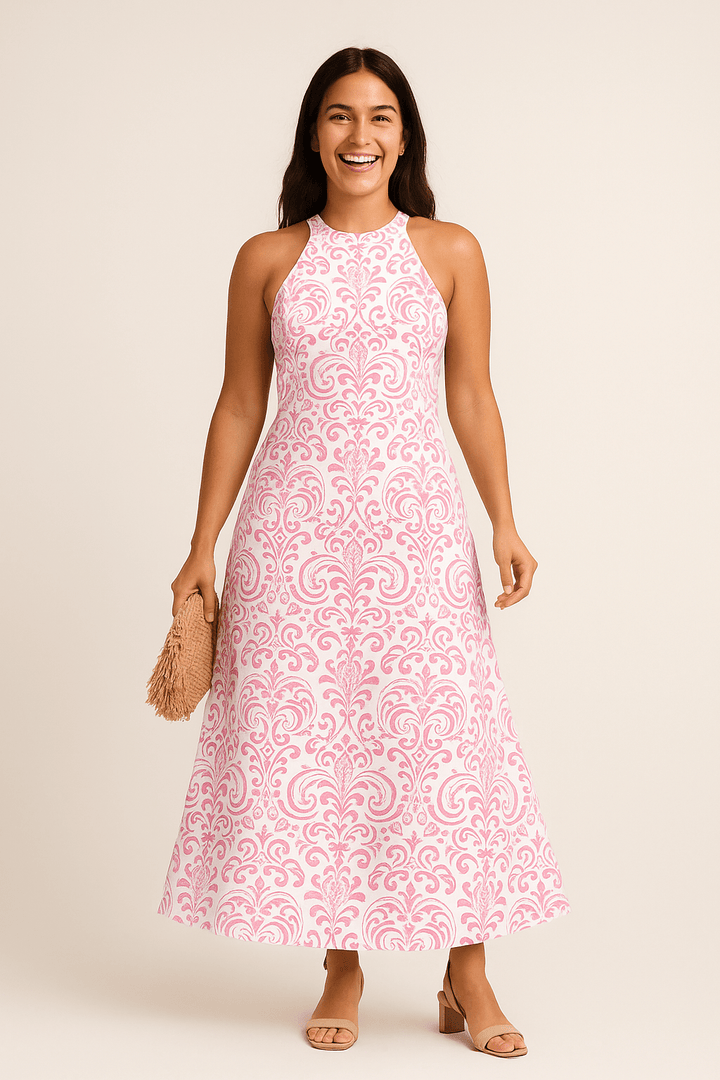 Women's Classic Summer Dress - Short Sleeve Elegant Design