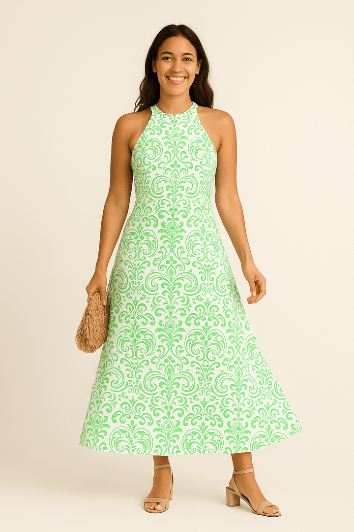 Women's Classic Summer Dress - Short Sleeve Elegant Design