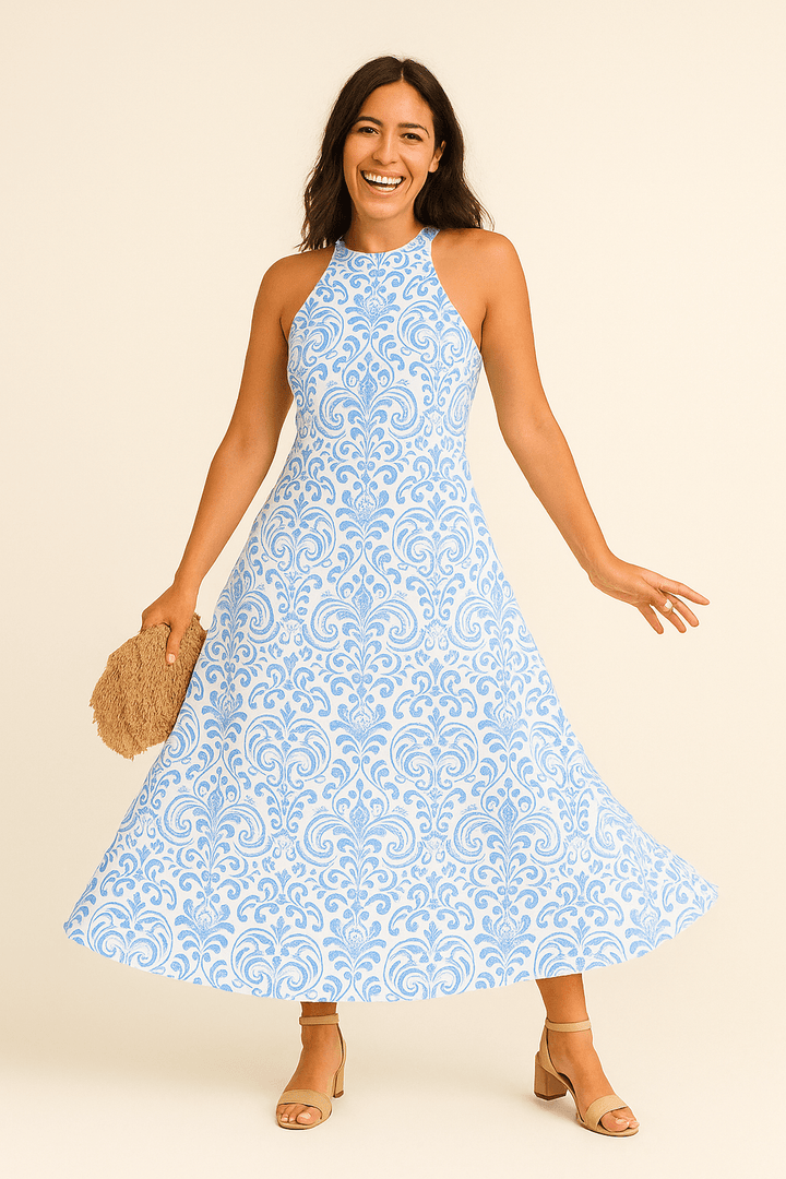 Women's Classic Summer Dress - Short Sleeve Elegant Design
