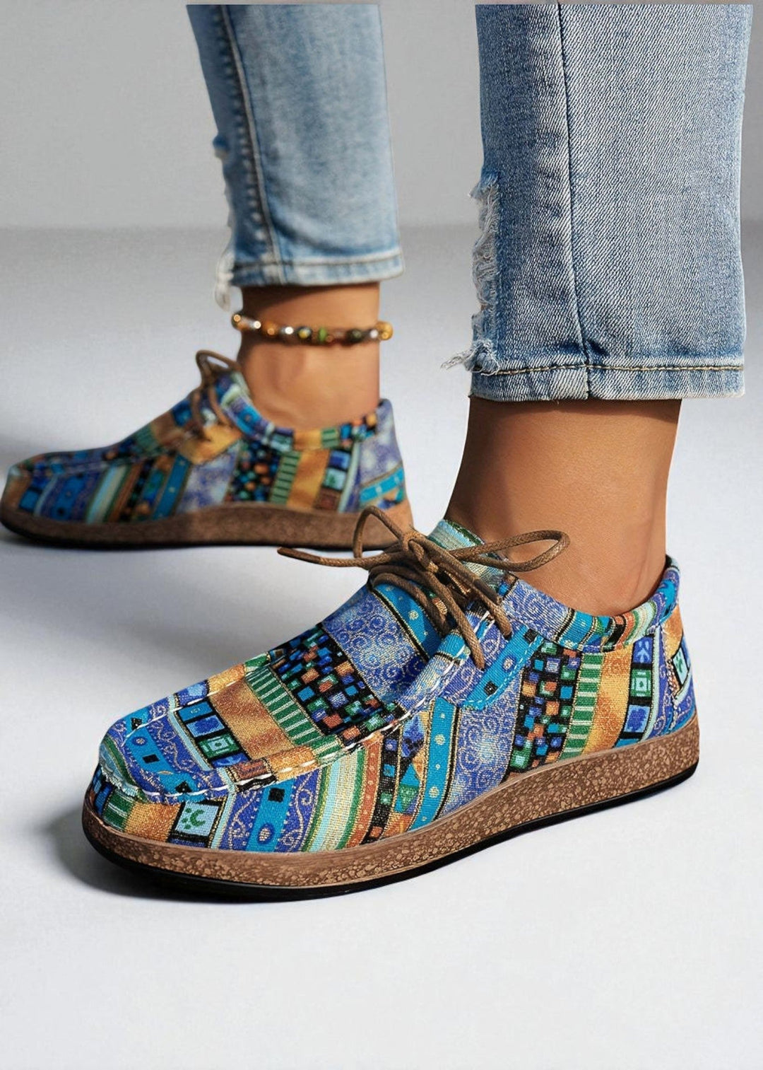 Women’s Casual Shoes with Colourful Ethnic Print