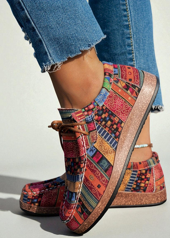 Women’s Casual Shoes with Colourful Ethnic Print