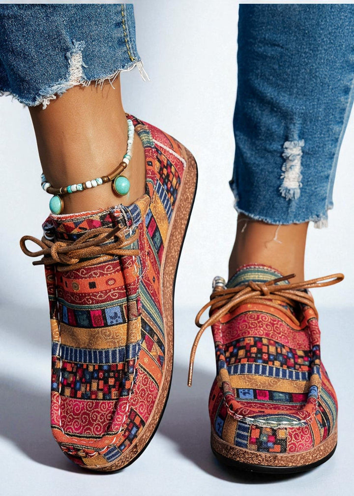Women’s Casual Shoes with Colourful Ethnic Print